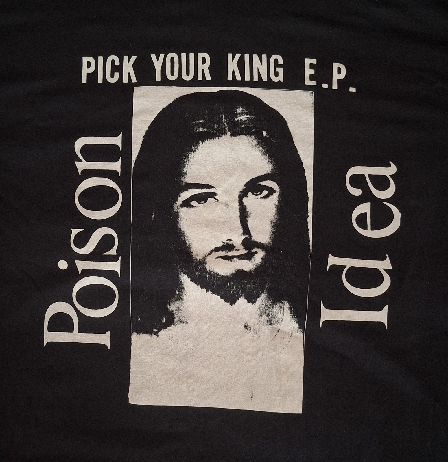 80s POISON IDEA PICK YOUR KING Tシャツ Poison Idea Pick Your King White T-Shirt – Parallel