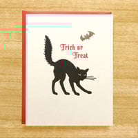 Image 1 of Black Cat Halloween Card