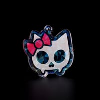 Image 1 of Skull Cat Holo Acrylic Charm