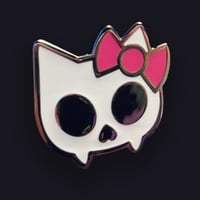 Image 1 of Skull Cat Enamel Pin