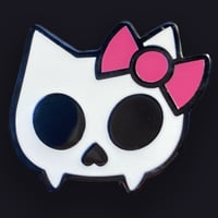 Image 2 of Skull Cat Enamel Pin