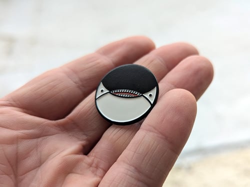 Image of Orca Face Flag Enamel Pin