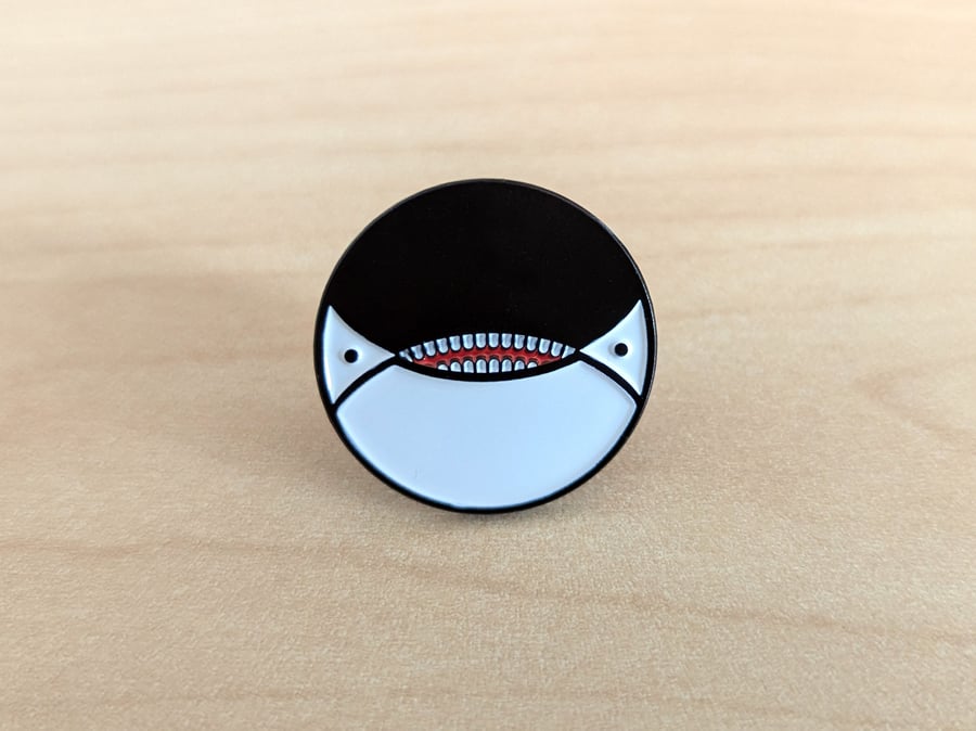 Image of Orca Face Flag Enamel Pin