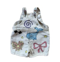 Image 2 of 9M Doodle Baby Short Overalls