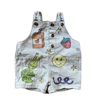 Image 1 of 6M Doodle Baby Short Overalls