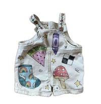 Image 2 of 6M Doodle Baby Short Overalls
