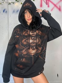 Image 3 of “CLAIRVOYANT” BLEACH PAINTED PULLOVER HOODIE LARGE