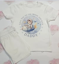 Image 1 of Fathers day boys love you to the moon & back short sets  