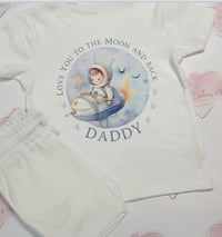 Image 2 of Fathers day boys love you to the moon & back short sets  