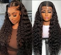 Image 4 of Kinky Curly Wigs 13x4 HD Lace Frontal Wig Glueless Human Hair 4C Afro Curly Lace Front Human Hair Wi