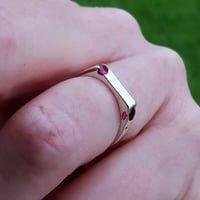 Image 2 of Unique Vintage Silver & Ruby Signet Ring
