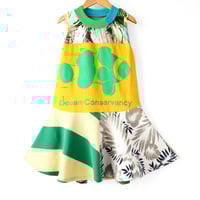 Image 1 of clownfish gold yellow green ocean 5/6 twirl tank sleeveless courtneycourtney dress sundress