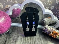 Image 2 of Blue and Black Leaf Dangles