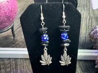 Image 3 of Blue and Black Leaf Dangles