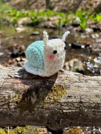 Image 5 of Pastel Rainbow Crochet Snail