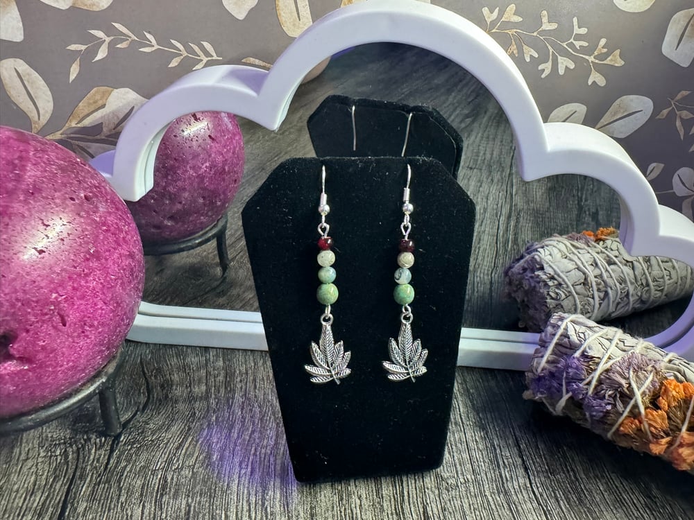 Image of Natural Leaf Dangle Earrings