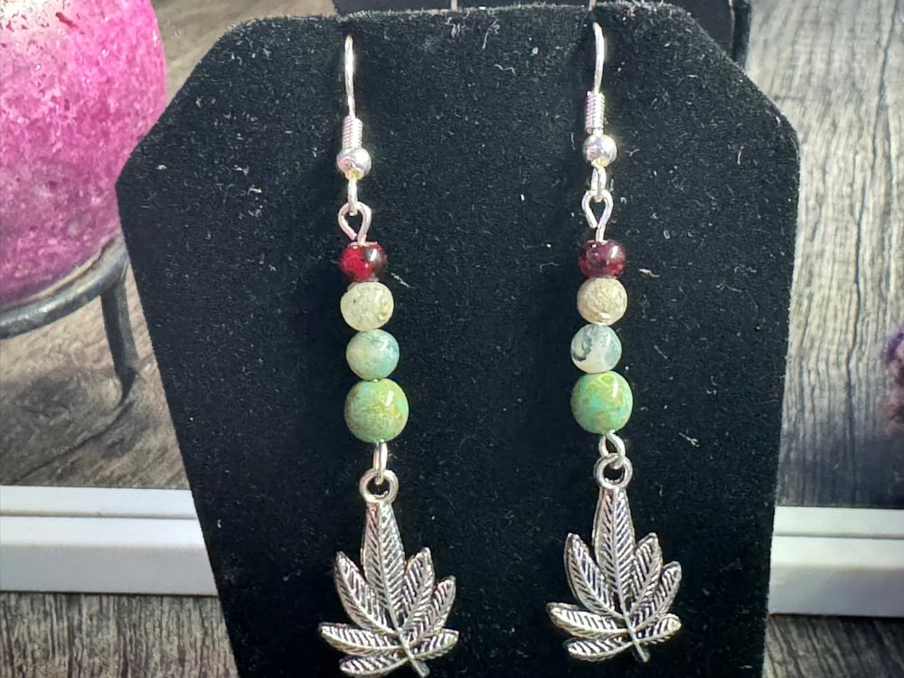 Image of Natural Leaf Dangle Earrings