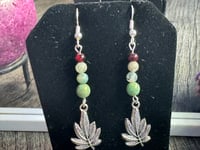 Image 3 of Natural Leaf Dangle Earrings