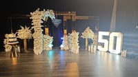Image 1 of Gold stainless steel backdrop frame stage design 