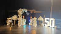 Image 4 of Gold stainless steel backdrop frame stage design 