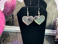 Image 2 of Silver Fluorite Heart Earrings