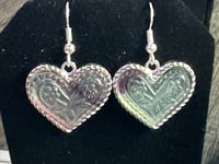 Image 3 of Silver Fluorite Heart Earrings