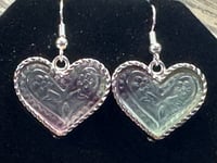 Image 4 of Silver Fluorite Heart Earrings