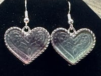Image 5 of Silver Fluorite Heart Earrings
