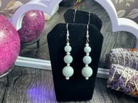 Image 1 of Blue Pearl Dangle Earrings 