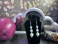 Image 2 of Blue Pearl Dangle Earrings 