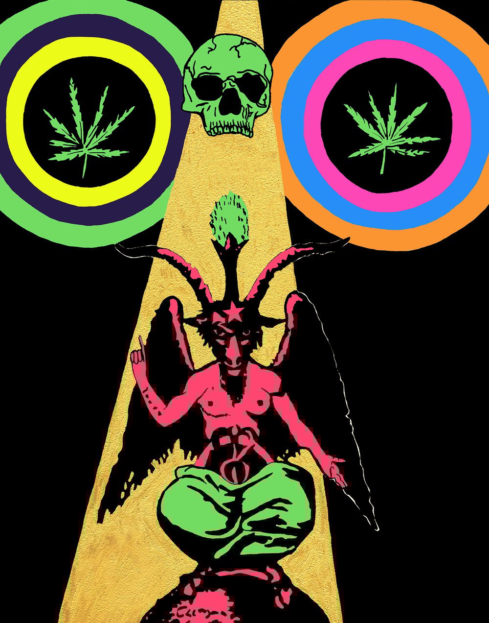 Blacklight Baphomet print