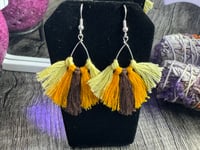 Image 1 of Yellow Macramé Earrings 