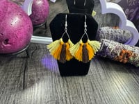Image 2 of Yellow Macramé Earrings 