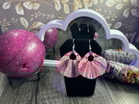 Image 2 of Pink and Purple Macrame Earrings 