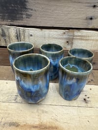 Image 1 of set of 4 - 4” to 5.5” tall cups from the River collection