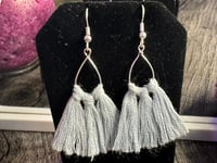 Image 2 of Grey Macrame Earrings
