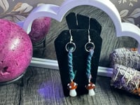 Image 3 of Mushroom Hemp Dangle Earrings