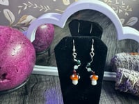 Image 2 of Mossy Quartz Mushroom Earrings 