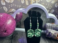 Image 2 of Green Clay Dangle Earrings 