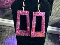 Image 4 of Pink Rectangular Dangle Earrings