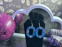 Image 2 of Blue Galaxy Circular Earrings 