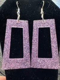 Image 1 of Light Pink Rectangular Dangle Earrings