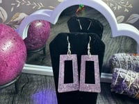 Image 3 of Light Pink Rectangular Dangle Earrings