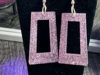 Image 4 of Light Pink Rectangular Dangle Earrings