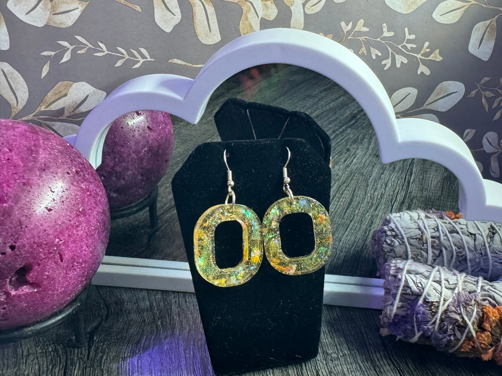 Image of Yellow Circular Earrings