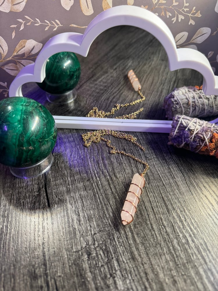 Image of Copper Rose Quartz Pendulum