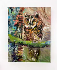 Image 1 of Perch Perfect – northern long earred owl painting