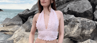 Image 3 of Halter Top | Baby Pink Lace 