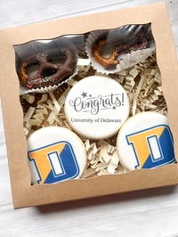 Image 1 of College Logo Cookie Box (3 cookies, 2 pretzels)