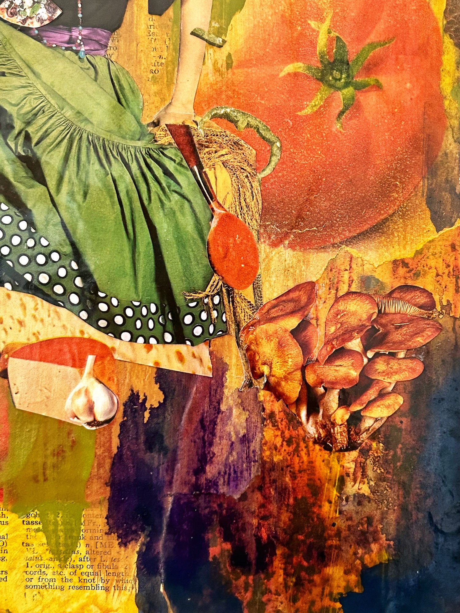 Image of I Dream of Pizza - (But it's Not Dion's) - Original Mixed Media Collage - Vintage Food Collage
